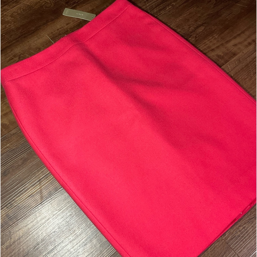 J. Crew Skirt Women's Sz 8 Hot Pink No. 2 Pencil Wool Knee Length Lined NWT